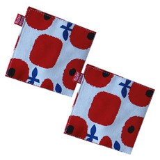 큐트미 코튼 패브릭 컵받침, 레드사과(MP536), 11 x 11 cm, 2개