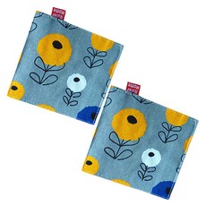 큐트미 코튼 패브릭 컵받침, 옐로우꽃(MP538), 11 x 11 cm, 2개