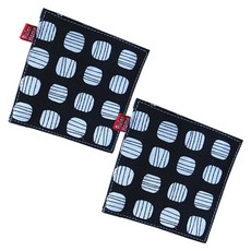 큐트미 코튼 패브릭 컵받침, 화이트블록(MP539), 11 x 11 cm, 2개