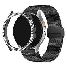 SPACE SHIELD Galaxy Watch Double Shine 水鑽防撞保護殼, 黑色