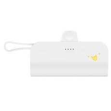 웨이브스튜디오 FACE EMOJI 미니 도킹형 일체형 10W 보조배터리 5000mAh 도킹 8핀 + 케이블 C타입, 화이트 10 메롱, TRPB-R5-CHL