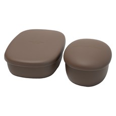 Livya 矽膠便當盒 + 密封容器組合, 1套, 深棕色