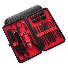 Kingsroad 美甲修足指甲刀18件組, 全黑, 1套