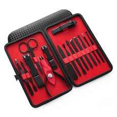 Kingsroad 手足護理指甲剪15件組, 全黑, 1套