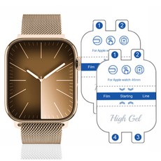 CLOVER9 Clover Plus 防刮 High-Gel HD 高光澤塗層智慧手錶全覆蓋螢幕保護貼 46mm 2入, 1套, 透明