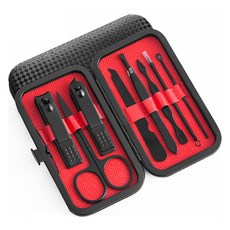 킹스로드 네일 패디 손톱깎이 8종 세트, 1세트, 올블랙