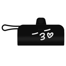 웨이브스튜디오 FACE EMOJI 미니 도킹 일체형 10W 보조배터리 5000mAh 애플8핀 / C타입 케이블, 블랙 07 빅뽀뽀쪽, TRPB-R5-CHL