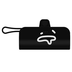 웨이브스튜디오 FACE EMOJI 미니 도킹 일체형 10W 보조배터리 5000mAh 애플8핀 / C타입 케이블, 블랙 05 빅으아아, TRPB-R5-CHL