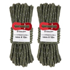 브리즈문 더 두꺼운 캠핑 고강도 PE 반사 텐트 타프 스트링 2p, 올리브 그린