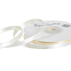 길그리 얇은 6mm 공단 선물 포장 리본, 21 아이보리, 1개, 18m