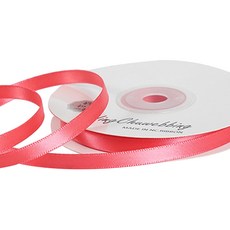 길그리 얇은 6mm 공단 선물 포장 리본, 50 워터멜론, 1개, 18m