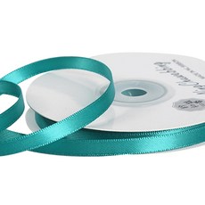 길그리 얇은 6mm 공단 선물 포장 리본, 39 터키석, 1개, 18m