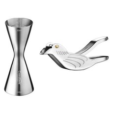 Casabeni 家用調酒 全不鏽鋼量酒器 60ml / 90ml + 鳥形榨汁器 套組, 1套, 單一顏色