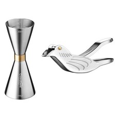 Casabeni 居家調酒雞尾酒金環量酒器 30ml / 45ml + 小鳥榨汁器組合, 1套, 單一顏色