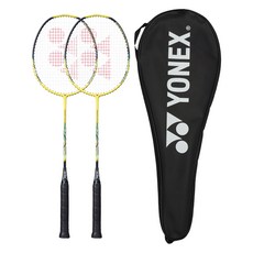 yonex Nano Flare Drive羽毛球拍 黃色 2支+全包組, 1組
