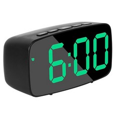 셀리빙 심플 LED 탁상시계, 블랙 + 그린