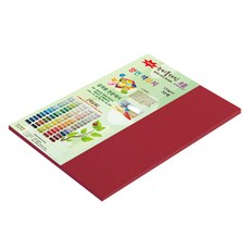 종이문화 뉴씨플레인 얇은 양면색상지 8절 120g No 48 빨강색, 33개