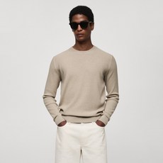 MANGO 남성용 안티구아 긴팔 스웨터 77064443