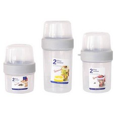 생활살림 키치니굿즈 휴대용 투웨이 밀폐용기 소형 + 중형 + 대형 세트, 1세트, 밀폐용기 3종