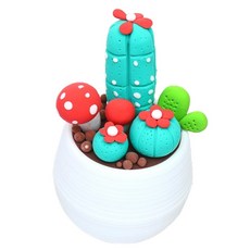 지점토 화분 만들기 어르신용 귀여운 미니미 선인장 클레이 세트 300g, 6, 1세트