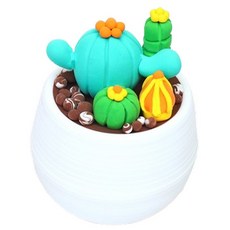 지점토 화분 만들기 어르신용 귀여운 미니미 선인장 클레이 세트 300g, 2, 1세트