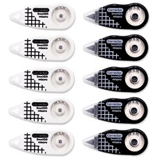 misoro 1000 潔淨修正帶 2款 x 5入組 2385, 1套, 白色, 黑色