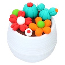지점토 화분 만들기 어르신용 귀여운 미니미 선인장 클레이 세트 300g, 4, 1세트