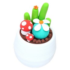 지점토 화분 만들기 어르신용 귀여운 미니미 선인장 클레이 세트 300g, 8, 1세트