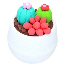 지점토 화분 만들기 어르신용 귀여운 미니미 선인장 클레이 세트 300g, 1, 1세트