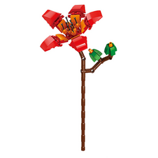 Daily Joy 室內裝飾品 單枝花朵 樂高相容積木, 木棉花, 1個