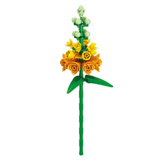 Daily Joy 室內裝飾品 單枝花朵 樂高相容積木, 金魚草, 1個