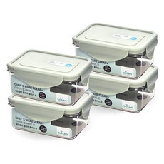 Chef's Ware Clear Plus蔬菜水果方形保鮮盒, 4個, 保鮮盒 580ml