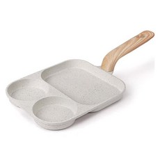 Mimeum 電磁爐瓦斯爐兩用三格煎蛋鍋 白色, 40cm, 1個