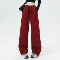 Elsso 女款寬鬆直筒切線基本款運動褲