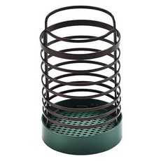 Myomyami 螺旋鐵製瀝水圓筒餐具筒 FM105, 綠黑色, 1個