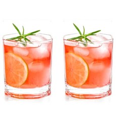 프렌치마르스 각진 심플 홈카페 유리 주스잔 180ml FM127, 2개