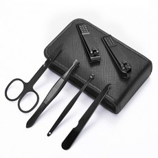 旅行用指甲剪6件組, 1套, 黑色