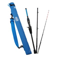 Abu Garcia Salty Fighter Super Ika Metal ZERO TEN 150 3節式尖梭魷釣竿, 黑色 + 翡翠藍