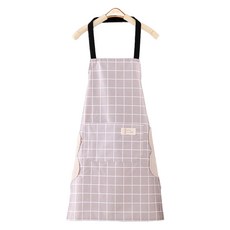 씨오브비 체크 방수 PVC 손닦기 앞치마, 그레이, 1개