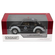 킨스마트 1967 폭스바겐 클래식 비틀 폴리스 미니카 KT5057P, 블랙, 1개