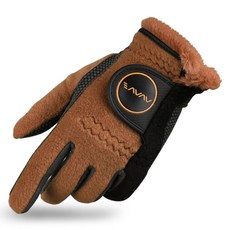 AVAVE 男士粉彩雙色防寒高爾夫手套 雙手套組, 1套, 棕色 + 黑色