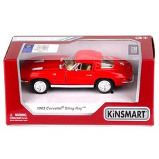 KiNSMAR 1963 雪佛蘭 Corvette Stingray 壓鑄模型車 KT5358, 紅色, 1個