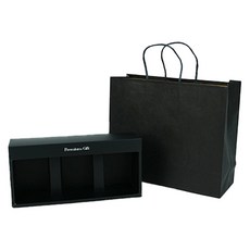 DesignPackage 3格餅乾盒 + 紙質購物袋套組, 1套, 黑色