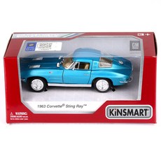 KiNSMAR 1963 雪佛蘭 Corvette Stingray 壓鑄模型車 KT5358, 藍色, 1個