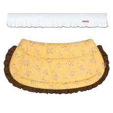 ManitoPet 狗狗推車智能防護墊2件組, 1套, 荷葉邊白(防撞桿) + 網球花生(外罩)