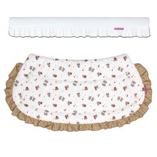 Manito Pet 狗狗推車 智能防撞條 + 外罩組合, 1套, 荷葉邊白 + 櫻桃熊