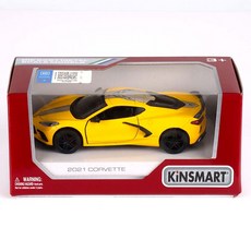 KiNSMAR 2021 雪佛蘭Corvette印花 KT5432F, 黃色, 1個