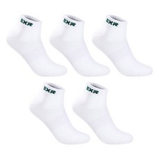 EXR 男士無氣墊簡約標準踝襪5雙組, 1套, 白色 + 綠色