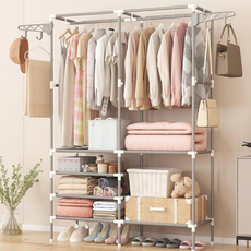 비투윈 빈벅 홈데코 스탠드형 옷걸이 행거, 실버