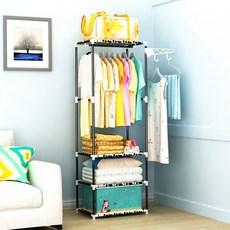 원데이 수난일 행거 홈데코 스탠드형 옷걸이 행거, 블랙 화이트 얼룩말